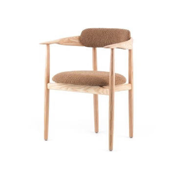 Modern American Solid Wood Teak Casual Dining Chair Cafe Restaurant Wooden Designer Single Chair