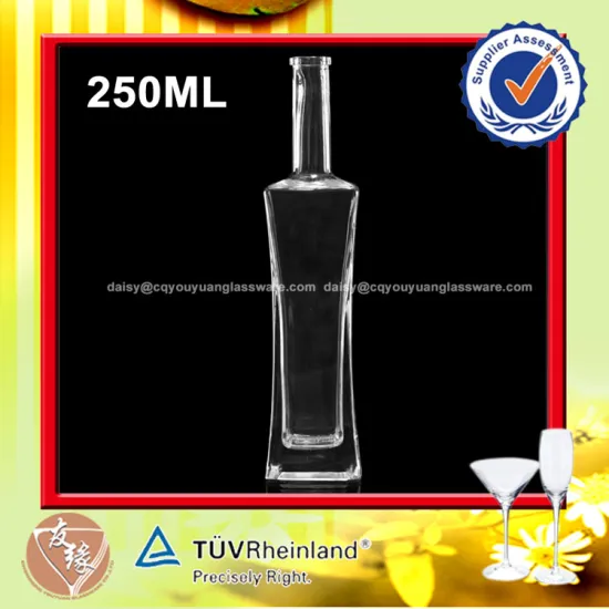 Cheap price special shape stylish custom whisky bottle 250ml