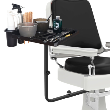 Black Salon Barber Chair with Tray and Rotation Instrument