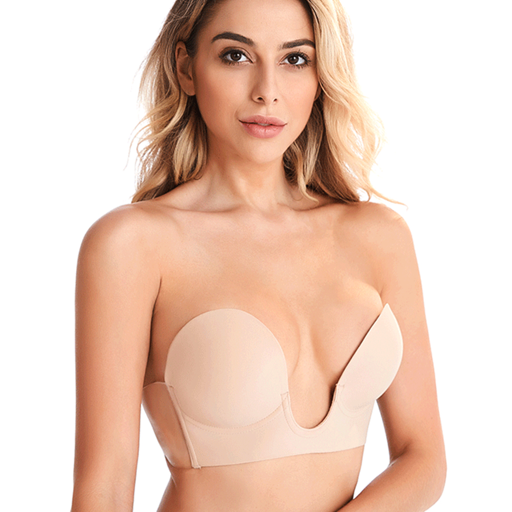 Soutien-gorge push-up en silicone auto-collant une pièce