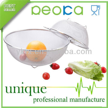 SS Wire Mesh Fruit Basket with 2 Ring