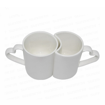 Cups 15 Oz: Blank Ceramic Mugs for Sublimation Printing with Heart Handle