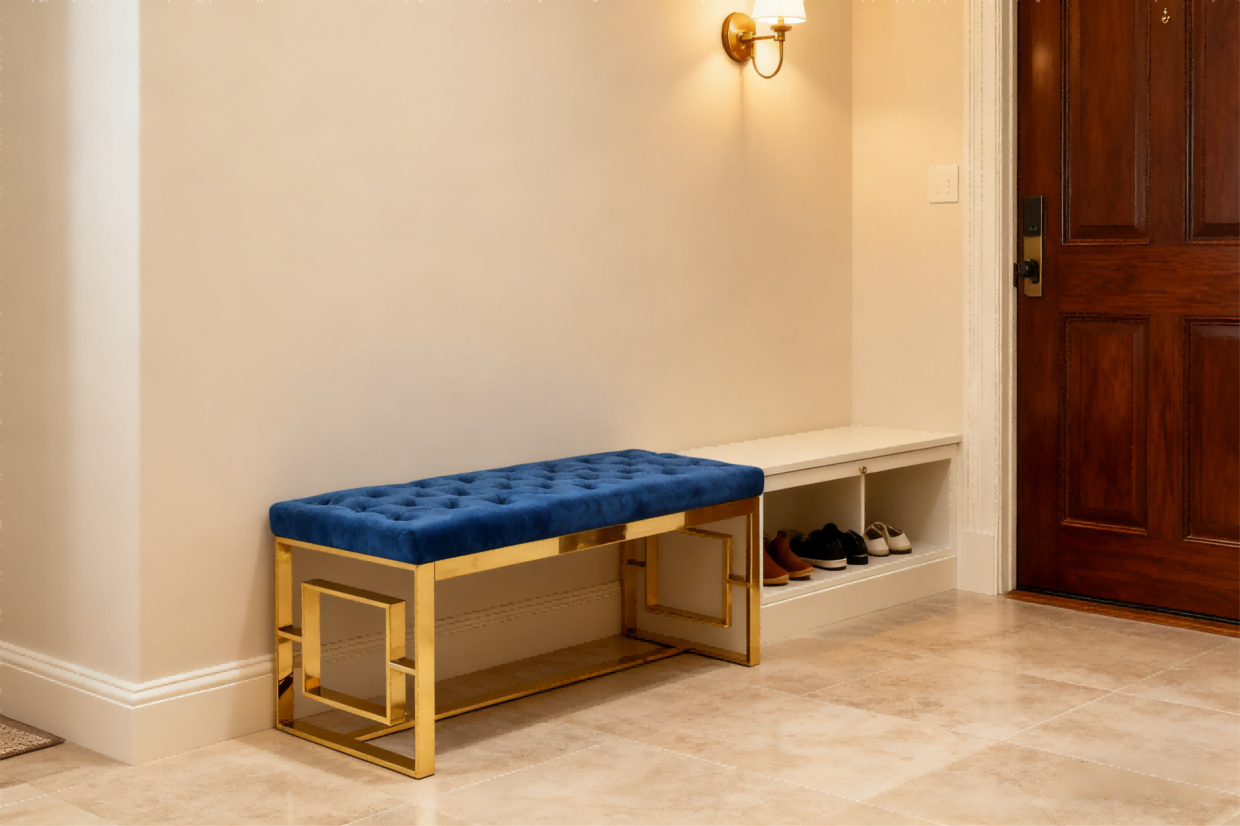 TL-AB07G velvet entry bench 1
