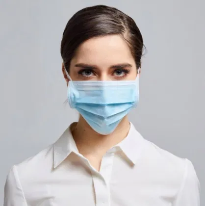 medical diaposable blue face masks