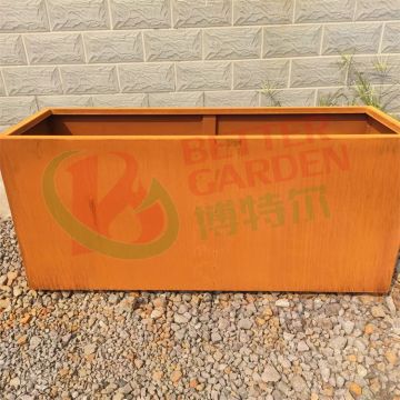 Grote outdoor verhoogde tuin: cortenstalen plantenbakken en plantenbakken - metalen serie