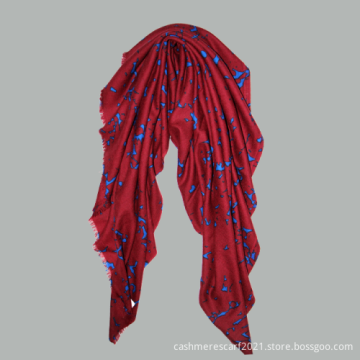 Soft Wool Flower Printing Spring Autumn Lady Scraf