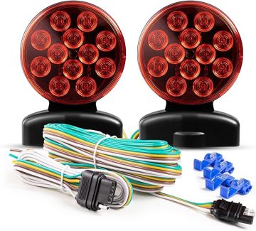 Magnetic Towing Light Kit with 4 Pin Connectors for Trailers