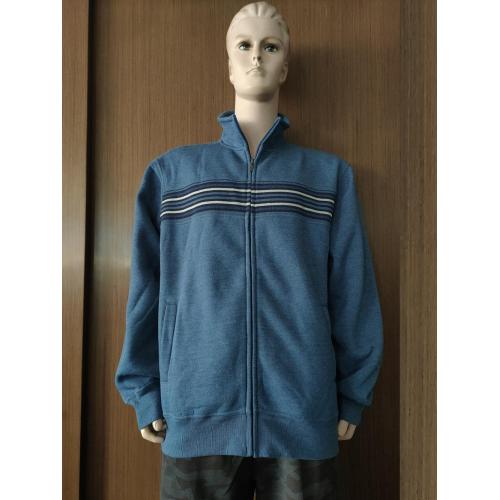 Mens Sticked Zip Thru Top W Chest Panel