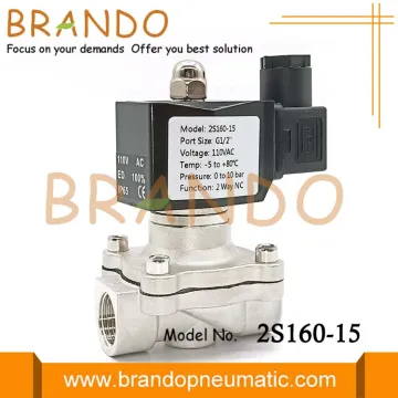 2S160-15 2/2 Way 1/2'' NC Stainless Steel Water Solenoid Valve 12V 24V DC 110V 220V AC