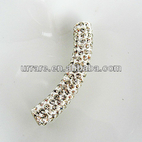 Paved Crystal Rhinestone Tube Connectors for DIY Bracelet