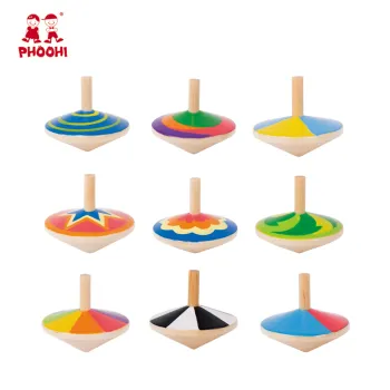 Discover 9 Styles of Kids' Wooden Spinning Top Toys in Stock for Toddlers Aged 3 and Up