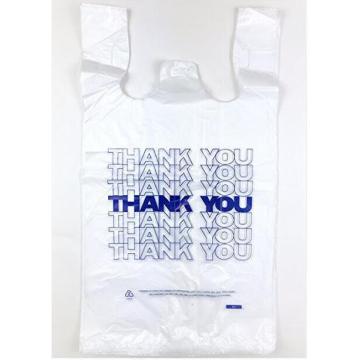 Logo Printed Advertising HDPE Supermarket Plastic T Shirt Bags on Roll