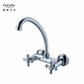 China Wall Mounted Two Handles Kitchen Sink Mixer Taps Supplier