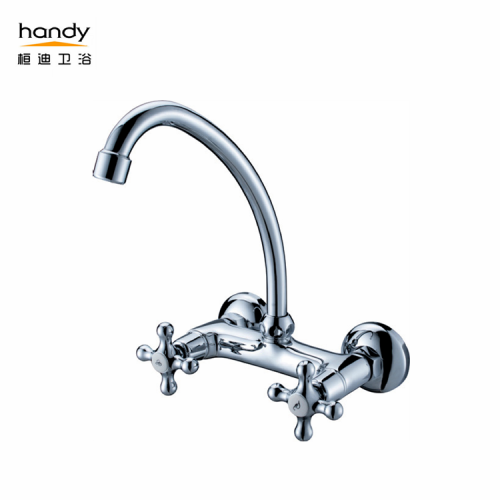Wall Mounted Two Handles Kitchen Sink Mixer Taps