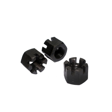 Kekuatan tinggi DIN 935 Hexagon keluli tahan karat slotted kacang dengan benang M3, Galvanization Zink yang tahan karat-sesuai untuk aplikasi rawatan air