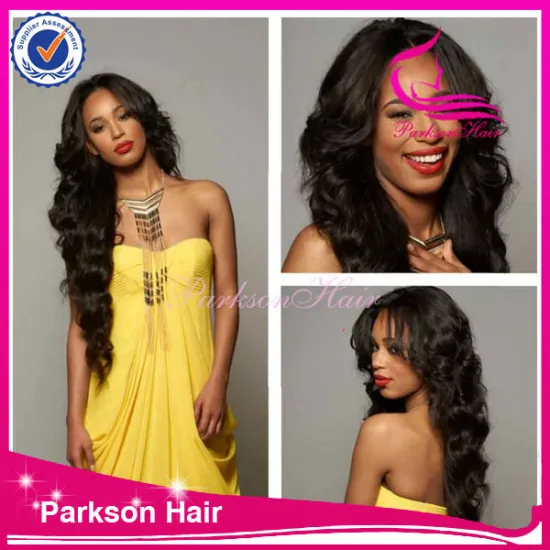 Best selling products long wave middle part good quality remy hair 8-26inch brazilian hair full lace wig