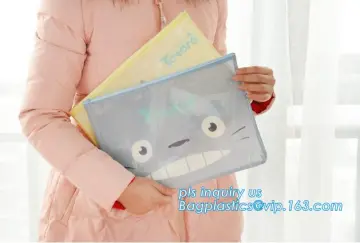 PVC Stationery Bag With Plastic bags, Slider Pen Pencil Rules Packaging Bags, square bottom zipper type plastic bag