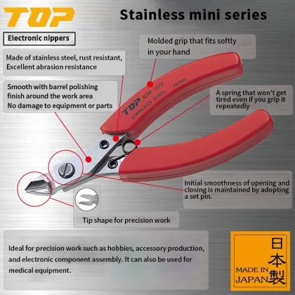 Stainless Steel Electro Nipper for Jewelry Making - Japan ENI-100 Wire Cutter