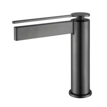 Gun Metal Grey Waterfall Deck Mounted Basin Faucet