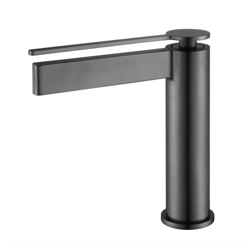 Gun Metal Grey Waterfall Deck Mounted Basin Faucet