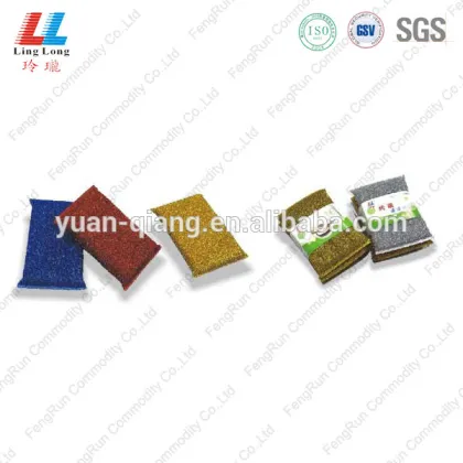 strong decontaminating gold and silver color dish and pot sponge