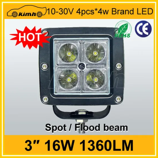 hot sale led work light t 3" 10-30v 16w 24v led machine work light
