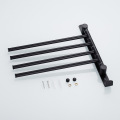 Black Bronze Stainless Steel Movable Towel Bar Folding Rotating Towel Bar with Clothes Hook