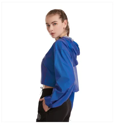 OEM Service Women Crop Rainbow Reflective Windbreaker Jacket