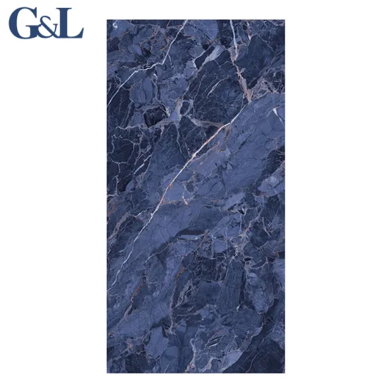 High-Quality 750x1500mm Dark Light Blue Glossy Polished Porcelain Flooring Tiles