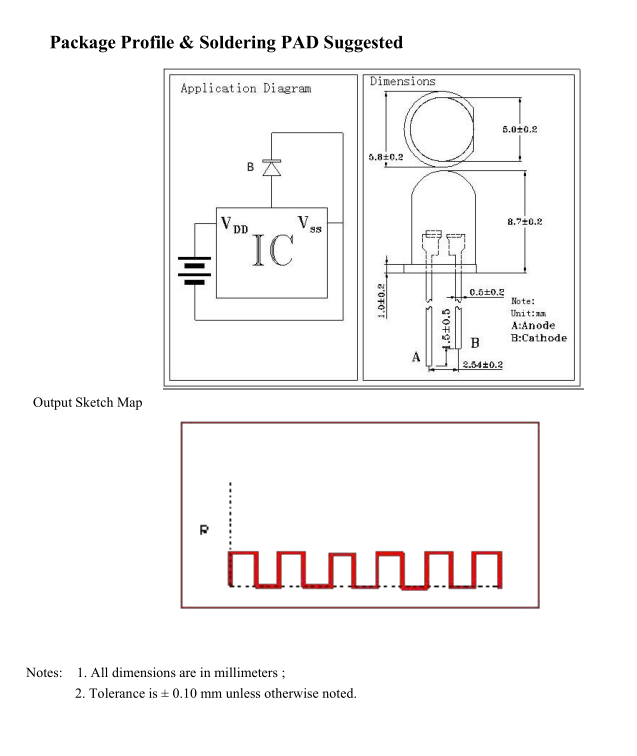 5mm flashing LED