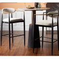 Tabouret de Bar en tissu de luxe nordique, chaise haute, hauteur de comptoir en métal