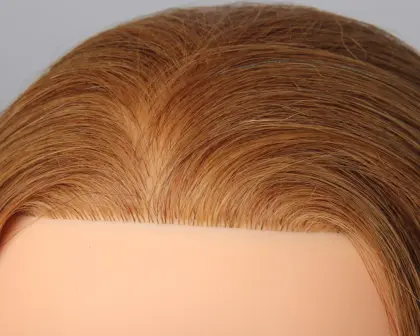 Beauty salon hairdressing training head with 100% human hair