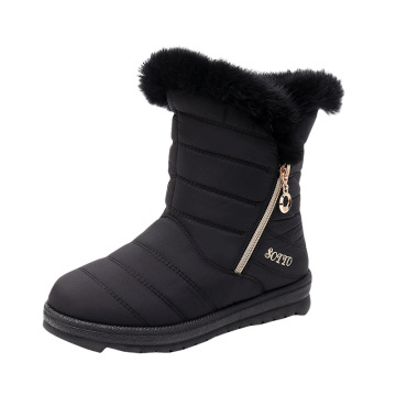 Waterproof cloth snow boots middle tube