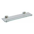 Holder for glass shelf with rail for bathroom