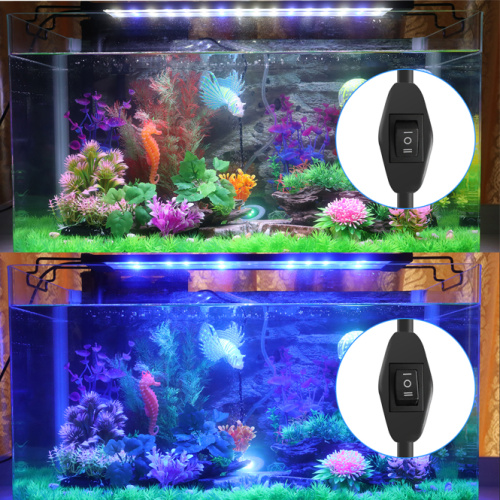 Lâmpada de peixe azul branca e azul branco de aquário LED