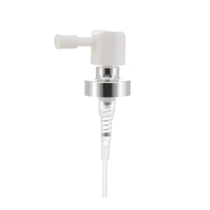 FEA 20 shiny silver crimp pump with long nozzle sprayer