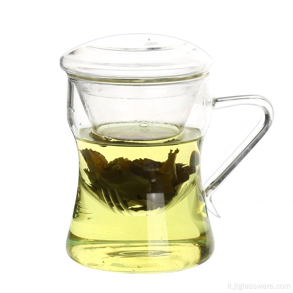 Tazza per bicchieri in vetro termico per tè verde