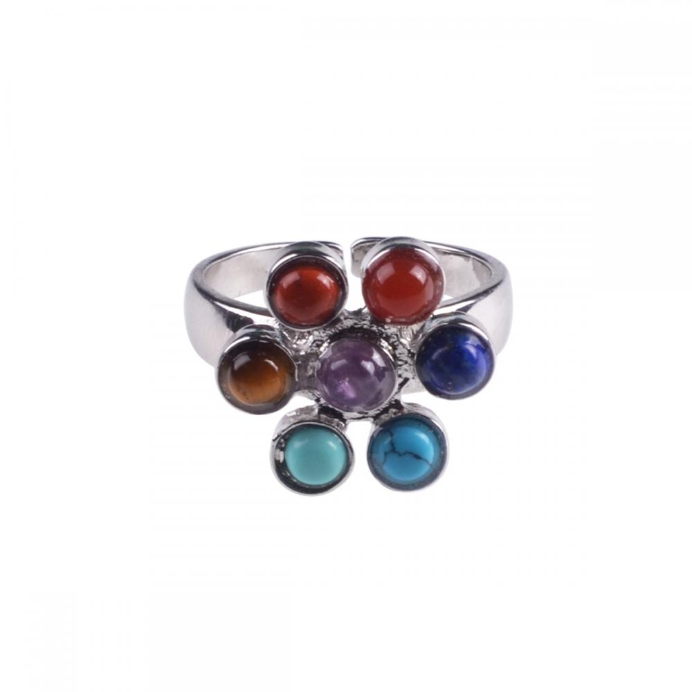 Naturel 7 Chakra Gemstone Hommes Bijoux Bague