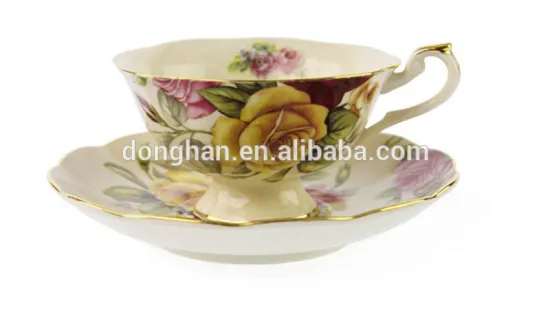 high quality antique full decal mug with saucer with low price