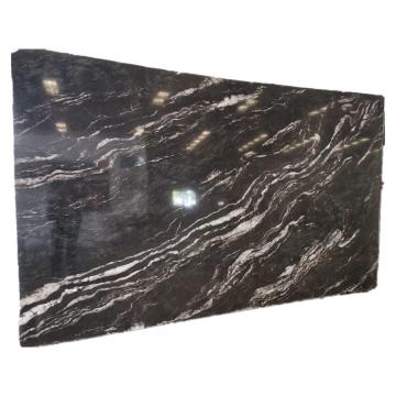 Matrix Titanium Granit Slabs Skórzowe wykończone czarne granitowe płyty i kafelki blaty