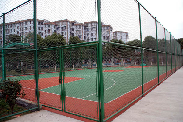 Green PVC Coated Diamond Fence For Stadium