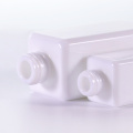 Opal white square bottles with aluminium screw caps