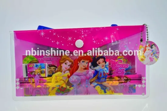 Stationary Set In PVC Bag , Pencil Eraser Sharpener Ruler Stationery Set , Student Gifts