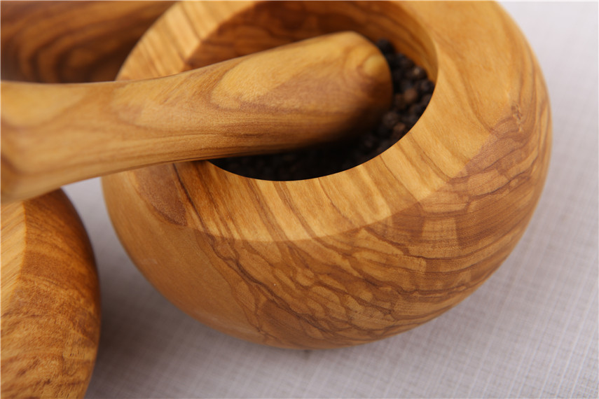 Olive Wood Mortar And Pestle