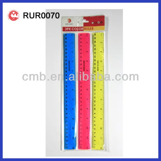 30CM CLEAR PLASTIC RULER COLORFUL PROMOTIONAL