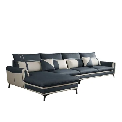 Royal Cloth Corner Sofa Gray Blue