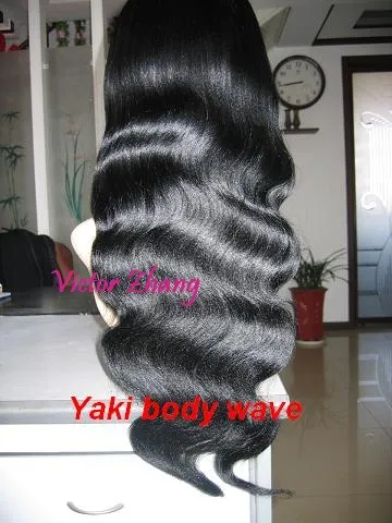 Stock lace wig 20inch 1# yaki body wave accept paypal