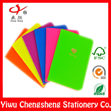 Manufacturing china cheap custom neon paper notebook