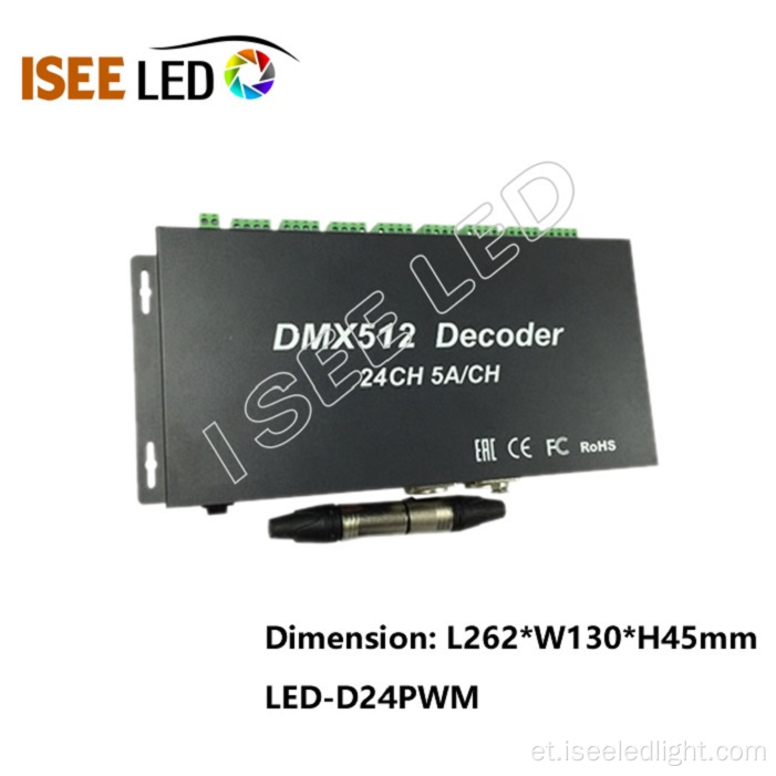 24Channeli väljund DMX512 LED -kontroller