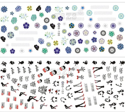 Nail Art Designs Fashion Color Nail Art Water Decals Stickers